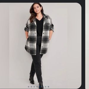 Printed Flannel Long Utility Shacket